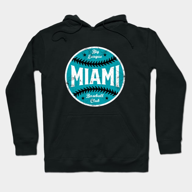 Miami Retro Big League Baseball - White Hoodie by KFig21